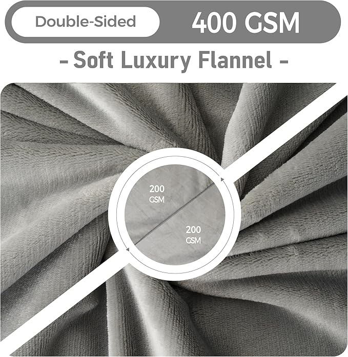 Waterproof Dog Blankets, 30"x40" Cat Blanket for Indoor Cats, Soft Fluffy Sofa Car Bed Protector, Reversible Leakproof Flannel Puppy Blanket for Small Medium Dogs(Light Grey)