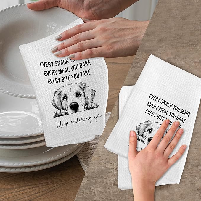 Golden Retriever Gifts Dog Kitchen Towels, Funny Golden Retriever Hand Towels, Dogs Owner Gift Hand Dish Tea Towel for Kitchen Bathroom Decor, Dogs Gifts for Women Men Dog Lovers, 16x24 Inch