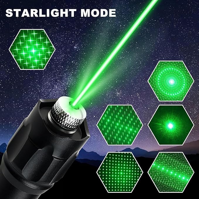 Long Range Green Laser Pointer, Laser Pointer High Power, Green Lazer Pointer Rechargeable for Hiking, Cat Laser Toy USB Charge