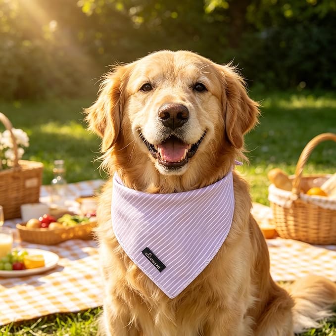 ARING PET Summer Dog Bandana-Cute Lavender Dog Bandanas, Comfortable Pet Scarf Dogs Triangle Bibs for Small to Large Girl Dogs and Cats