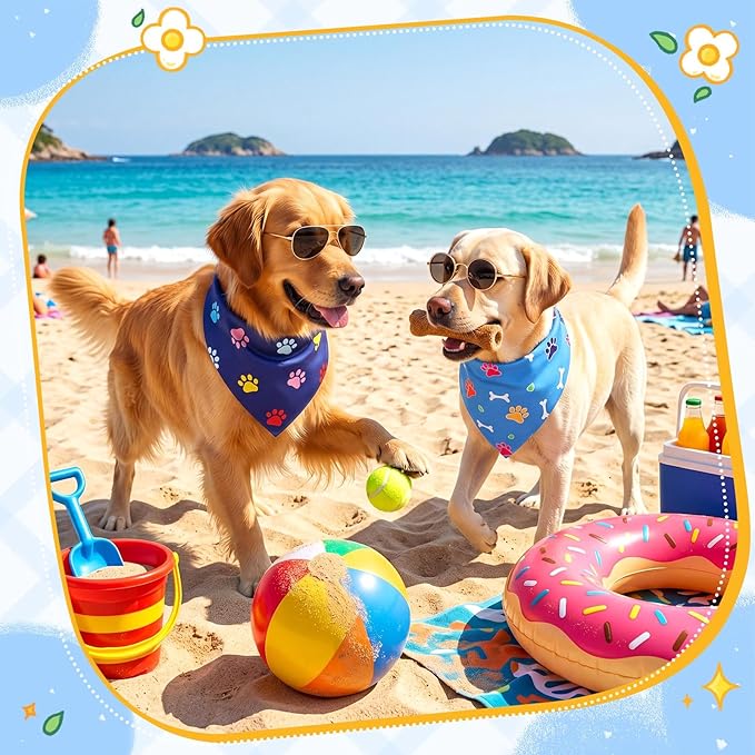 Sanwuta 72 Pcs Boy Dog Bandanas Bulks Summer Floral Dog Bandana Washable Scarfs Cat Bandanas Adjustable Cute Triangle Bibs Cat Neckwear Puppy Scarves for Small Medium Pet Birthday Beach Party Costume