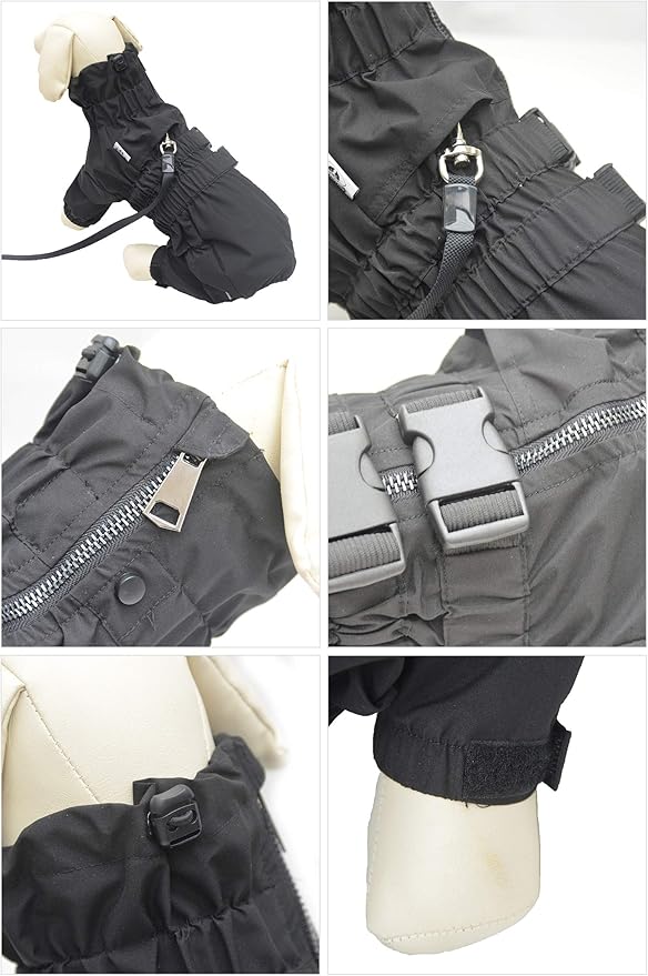 Lovelonglong Waterproof Dog Raincoat – 5-Leg Full Body Dog Rain Suit with Reflective Strips & Leash Opening, Outdoor Dog Jacket for Rainy Weather