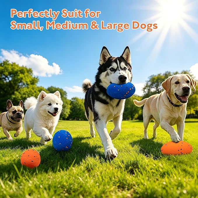 Interactive Dog Ball, Pet Toys Balls Automatic Moving & Bouncing Toy for Small Medium Large Dogs, Solid E-TPU & IPX7 Waterproof, Active Rolling Puppy Toy for Exercise and Boredom Relief(Orange)