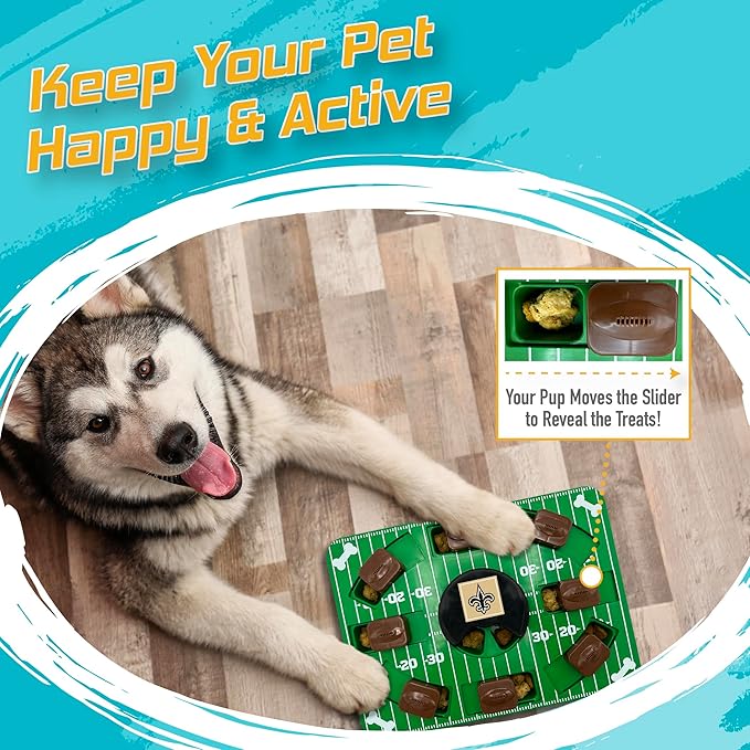 Pets First NFL New Orleans Saints Puzzle Toy, Puzzle Treat Dog Toy, Interactive Dog Treat Toy, Dog Puzzle