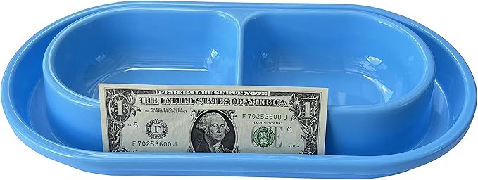 Ant Proof Cat Dish Pet Feeder 32 Oz Food Water Bowl for Small Medium Size Dogs Cats (Grey,M)