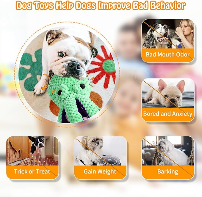 Fuufome Squeaky Plush Dog Toys, Soft Fabric Toys for Puppy, Small and Medium Dogs, Interactive Daily Companionship Training Reward Birthday Gift