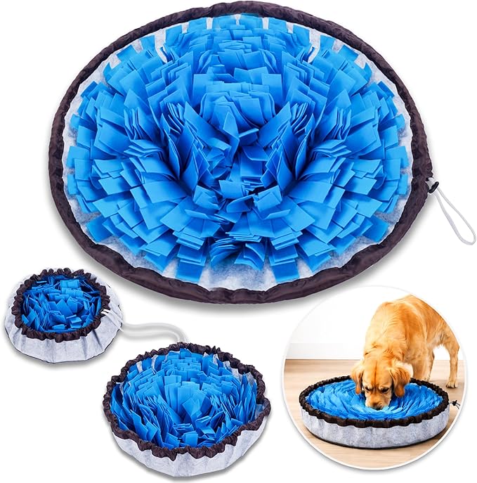 Snuffle Mat for Dogs | Travel-Friendly Snuffle mat Encouraging Foraging | Dog Snuffle mat Crafted for Daily Enrichment | Dog sniff mat Feature for Slow Eating Habits (Blue)