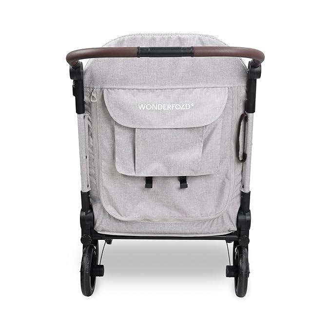 WonderFold PF Luxury FlatFold Pet Stroller Designed for Comfortable Elevated Everyday Walks - Gray, Large (Up to 99 lbs)