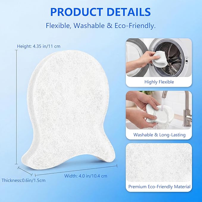 Pet Hair Remover for Laundry,Reusable Dog & Cat Hair Catcher for Washing Machine & Dryer,Effectively Removes Fur,Lint and Dander from Bedding,Clothes(2Pcs White)