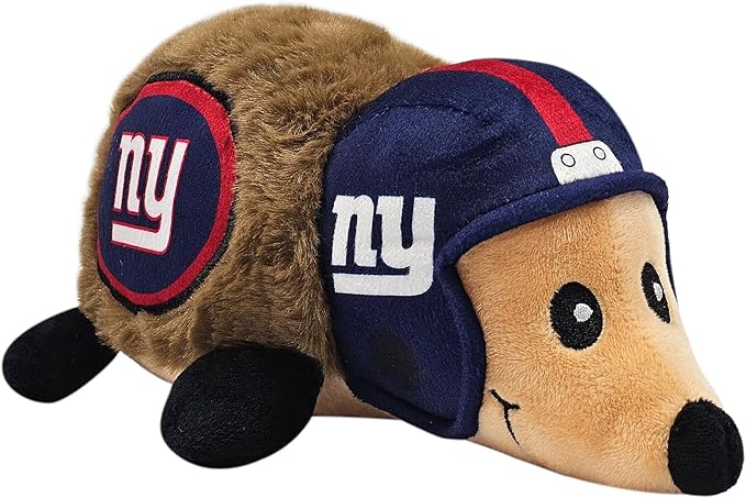 NFL New York Giants Plush Hedgehog Toy for Dogs & Cats, Cool Soft Pet Toy for Fun and Interactive Play, Dog Chew Toy with Squeaker, Licensed Hot Pet Toy