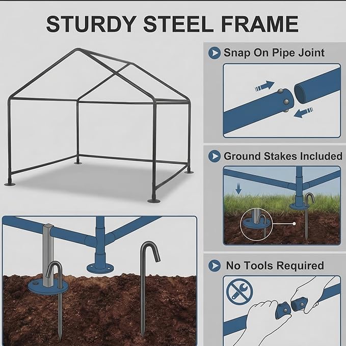 Dog Shade Shelter Outdoor 4'x4'x3' Tent for Large Medium Dogs, Outside Sun Rain Canopy Pet House for Cats Pigs Livestock with Waterproof Roof Ground Nails,Black