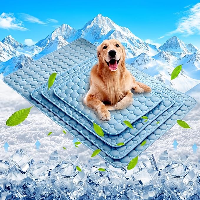 Coppthinktu Dog Cooling Mat for Dogs Self Cooling, Summer Dog Cooling Pad for Small Medium Large Dogs Cats, Pet Ice Silk Blankets Sleeping Mat, Outdoor Dog Self Cooling Crate Mats Washable Portable