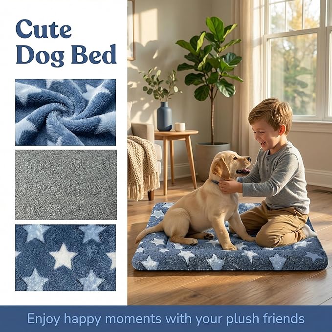 Dog Bed Mat - Reversible Dog Crate Bed Mats, Soft & Breathable Kennel Pad, Durable Crate Bed for Small Medium Large Dogs & Cats