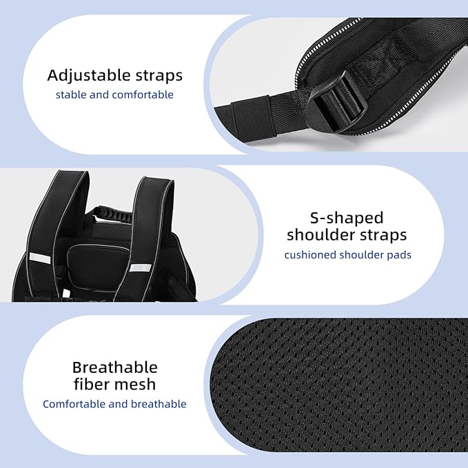 Wakytu Dog Backpack Carrier for Dogs,Dog Lift Harness,Adjustable Padded Breathable Straps for Dogs, Disabled, Joint Injuries, Arthritis,M