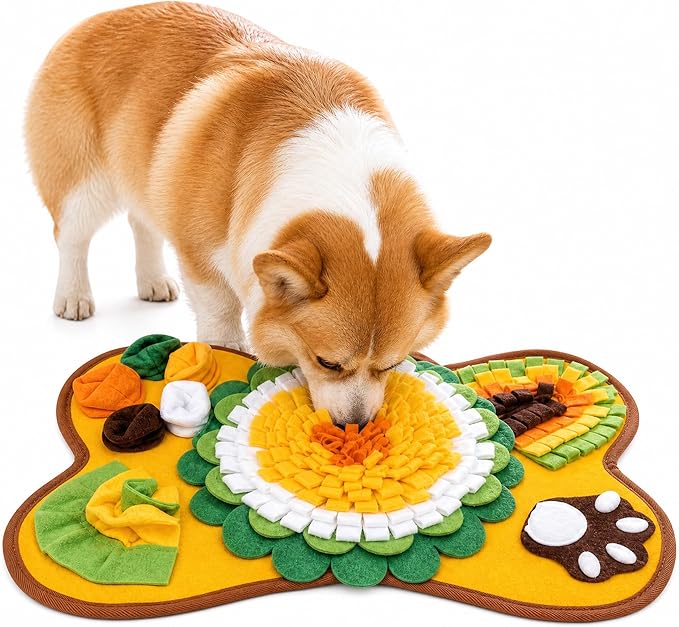 Dog Snuffle Mat Slow Feeder, Interactive Puzzle Feeding Mat for Mental Stimulation, Nosework Toy for Boredom & Anxiety Relief, Foraging Training for Dogs
