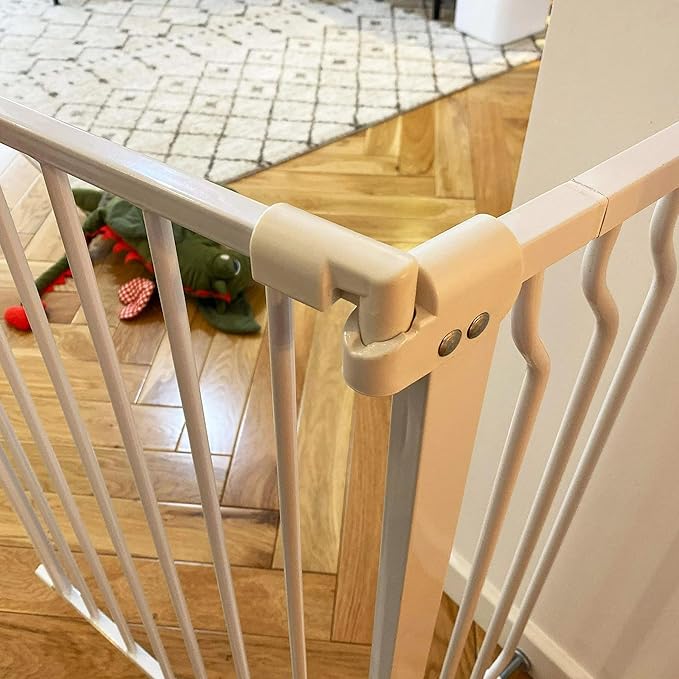 BalanceFrom 29.1-38.5" Easy Walk-Thru Baby and Pet Safety Gate with Hold-Open and Auto-Close – Adjustable Steel Barrier for Stairs, Doorways, and Hallways, No Drilling Installation
