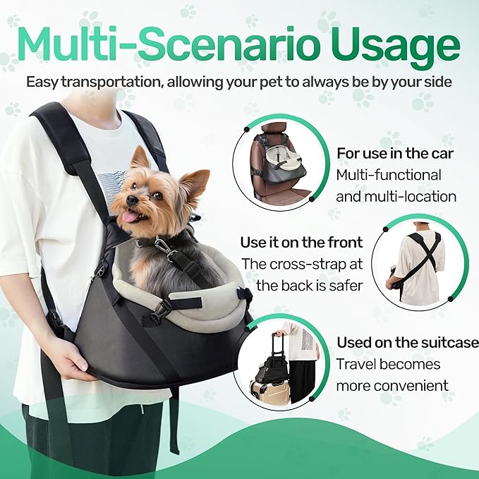 YUDODO Teacup Dog Car Seat – Designed for Tiny Dogs up to 7 lbs – Luxurious Vegan Leather Booster Seat for Chihuahua & Yorkie with Safety Belt & Soft Cushion, Black