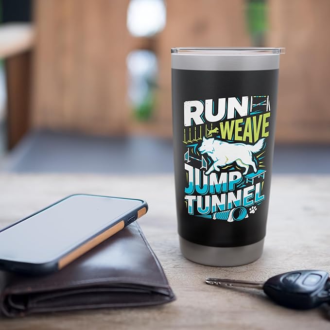 Run Weave Jump Tunnel Dog Agility Stainless Steel Insulated Tumbler