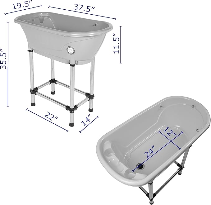 Flying Pig™ Pet Dog Cat Portable Bath Tub (Blue, 37.5"x19.5"x35.5")