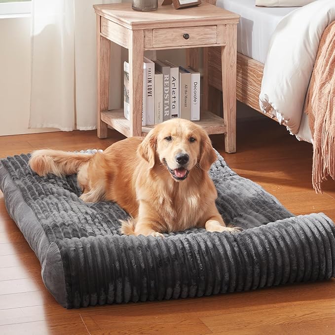 Dog Beds for Large Dogs Breeds,Sofa Dog Bed with Pillow for Crate Kennel, Super Soft Pet Bed for Support Bolster, Comfortable Pet Couch Bed & Non-Slip Bottom