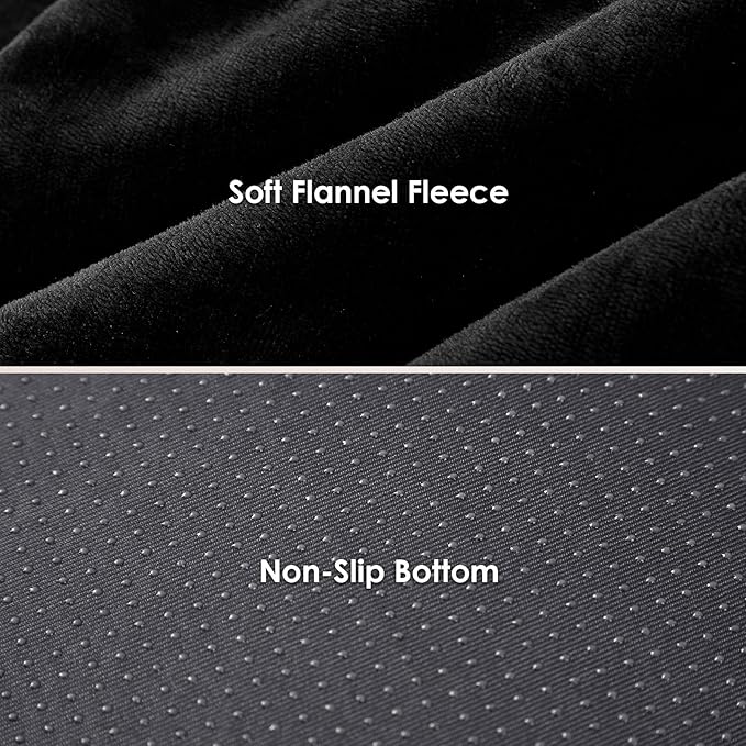 EHEYCIGA Dog Bed Cover Replacement for Large Dog Bed, Waterproof Washable Removable Cover for Orthopedic Memory Foam Dog Sofa, Non-Slip Bottom, Black, Cover Only