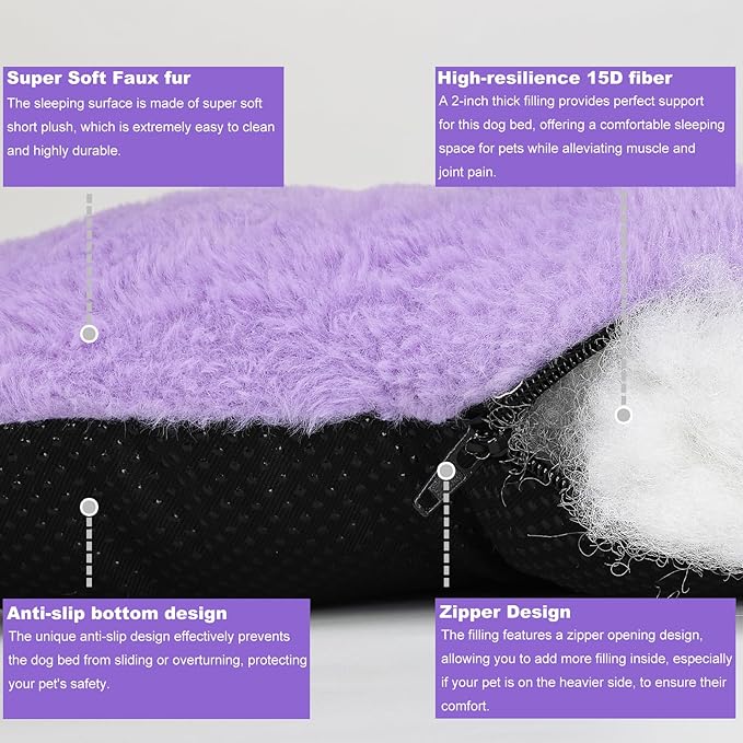 Crate Pad for Medium Dogs - Washable Pet Kennel Pad Fits 30-Inch Crate - Ultra Soft Flat Bed Mat, Cozy Sleeping, Anti-Slip, Grey, 30 x 19