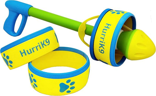 HurriK9 Dog Ring Launcher, Starter Pack Launcher + 3 Standard Rings