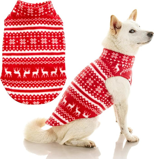 Gooby - Stretch Fleece Vest, Pullover Fleece Vest Jacket Sweater for Dogs, Reindeer Red, Small