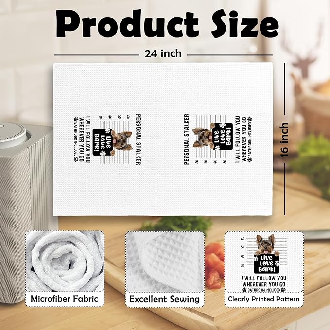 Funny Yorkshire Terrier Kitchen Dish Towels, Yorkshire Terrier Gifts for Women, Yorkie Gifts, Gift for Dog Mom Dad Lovers Hand Towels Kitchen Tea Towel Decorations, 16x24inch