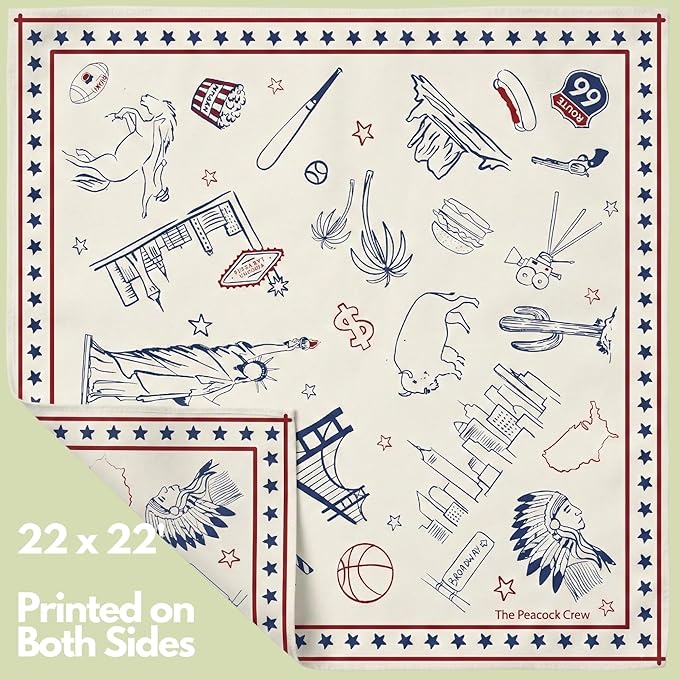 The Peacock Crew Premium Soft Cotton Bandanas Pack for Men and Women Paisley 22 x 22 inches
