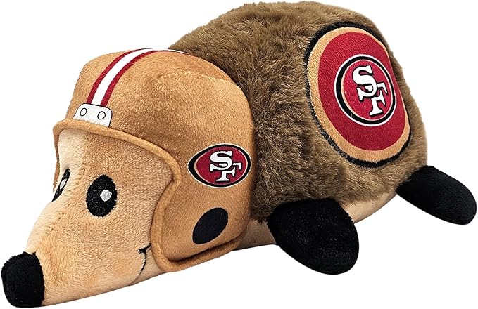 NFL SAN Francisco 49ERS Plush Hedgehog Toy for Dogs & Cats, Cool Soft Pet Toy for Fun and Interactive Play, Dog Chew Toy with Squeaker, Licensed Hot Pet Toy