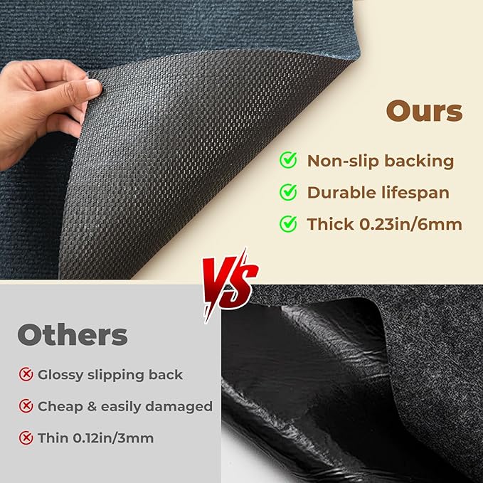 Dog Crate Mat, 46 in x60 in Dog Playpen Mat Rubber Kennel Mats Extra Large Liner for Under Crate cages, Absorbent Urine, Puppy Pee Pad Reusable Washable Floor Protector Waterproof Non-Slip Ash Gray