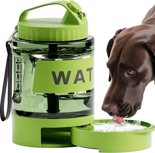77oz Dog Water Dispenser, 2.2L Large Portable Dog Water Bottle with Pull-Out Drinking Bowl, BPA Free Leak-Proof Pet Travel Water Container for Camping, Hiking, Beach, Car Travel Essentials