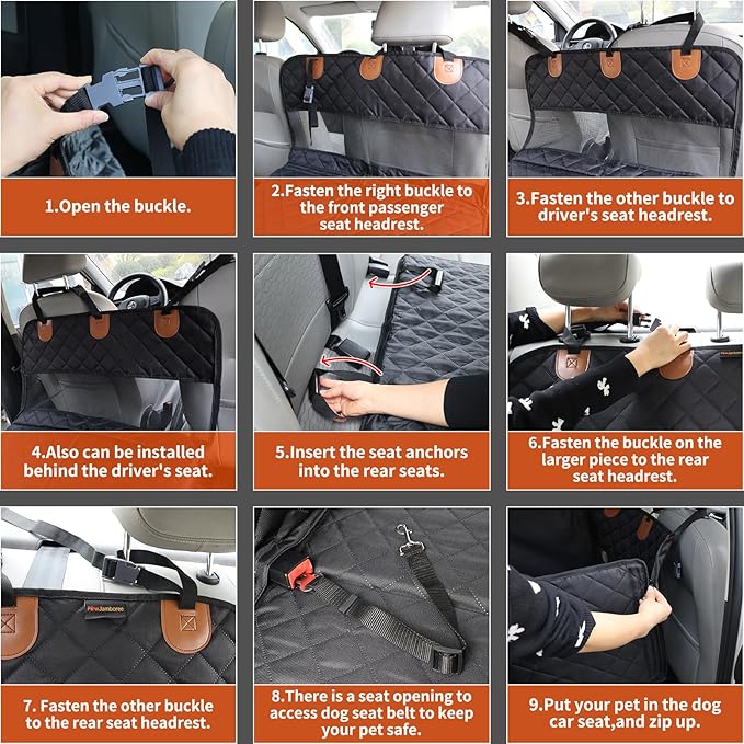 Large Dog Car Seat Cover for Back Seat Half Dog Hammock for Car for Large Dogs