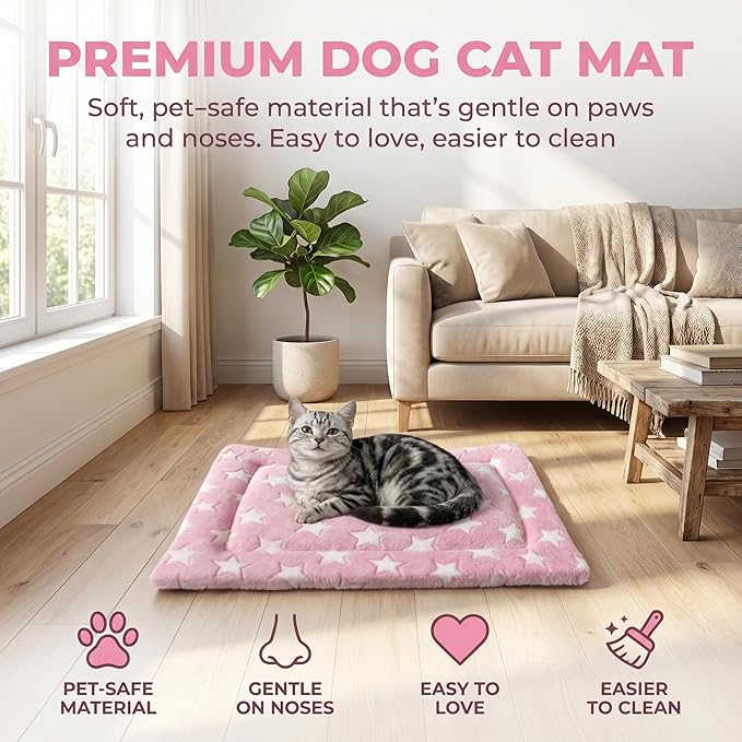 Cat & Dog Bed Mat - Reversible Dog Crate Bed Mats, Soft & Breathable Kennel Pad, Durable Crate Bed for Extra Small Dogs & Cats