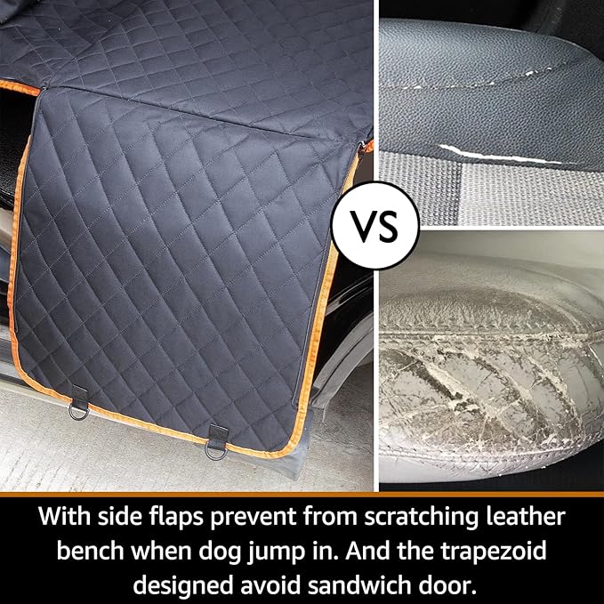 Dog Car Seat Covers 100% Waterproof, Dog Seat Cover with Side Flaps from Scratching, Pet Seat Cover for Back Seat of Car/SUV/Truck Machine Washable… (Truck)