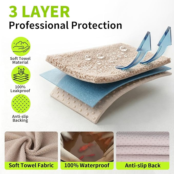 Leader Accessories Towel Waterproof Car Seat Cover Beige for Trucks SUV Seats Fitness Athletes Pets Gym and Water Sport