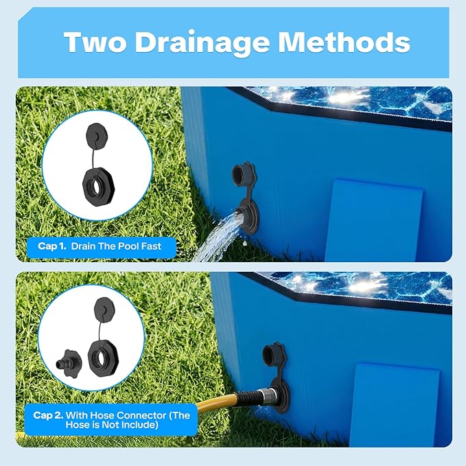 Raxurt Foldable Dog Pool, 82'' Extra Large Dog Pool for Large Dogs with Non-Slip & Reinforced Support Boards, Portable Pet Bath Tub for Outdoor Backyard Use