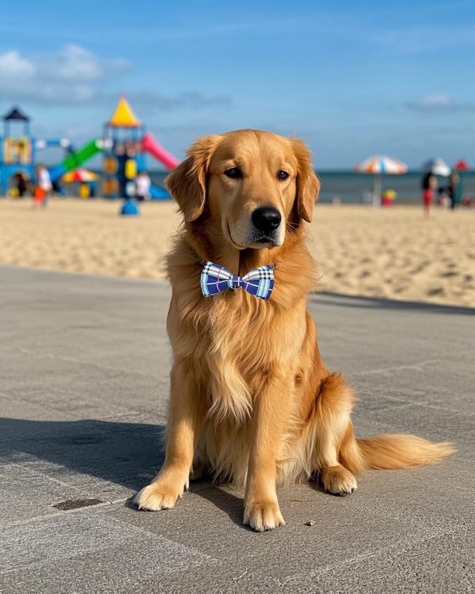 PET SHOW 5 Pack Pet Big Dogs Collar Embellishment Attachment Bow Ties for Medium Large Dogs Collar Charms Accessories Slides Bowties for Birthday Wedding Parties Assorted B Styles