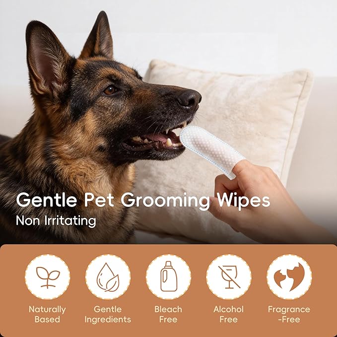 Dog Eye Wipes, 120 Count Cat Eyes Cleaning Wipes Gentle Pet Tear Stain Remover, Hypoallergenic Puppy Dogs Eye Wash Cleaner for Debris Discharge Mucus, Aloe Chamomile Pets Wipe Pads