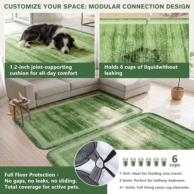 Washable Pee Pads for Dogs and Cats, 2 Pack Absorbent Thick Reusable Training Dog Pet Puppy Pads, Waterproof & Non-Slip Whelping Pads for Potty Training, Whelping, Playpen, Crate, Prevents Leakage