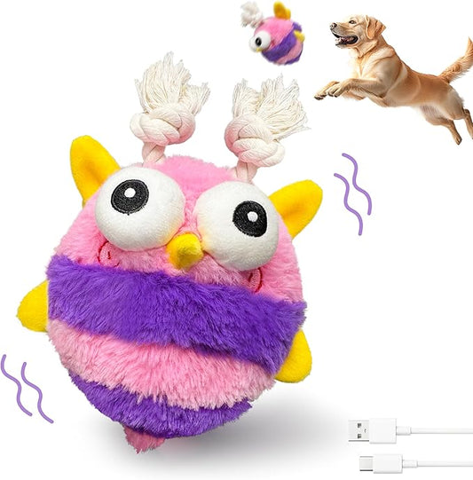 GUKCO Moving Dog Toys – Rechargeable Interactive Dog Squeaky Toy with Motion-Activated Ball, Music, Recording & Silent Modes – Self-Play Toy for Small, Medium & Large Breeds (Bee)