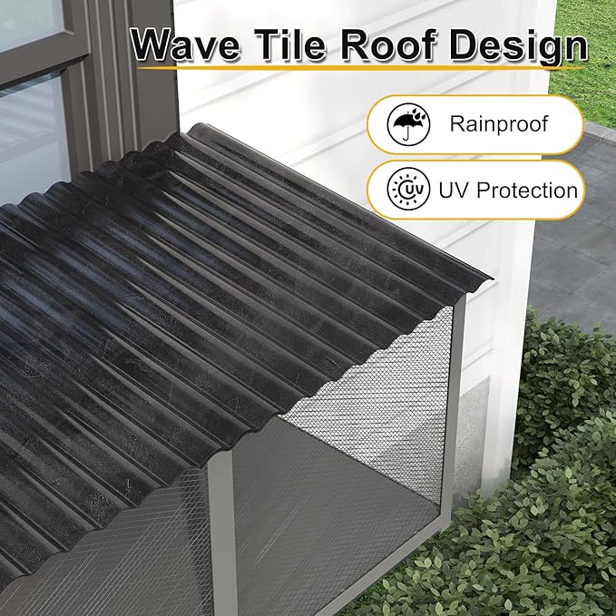 ROOMTEC Cat Window Catio Metal Sturdy Cat Enclosure for Cats Waterproof Roof Cat Perch with Insect Net Cat Cage for Safely Enjoying the Outdoor Sights Scents and Napping,Grey