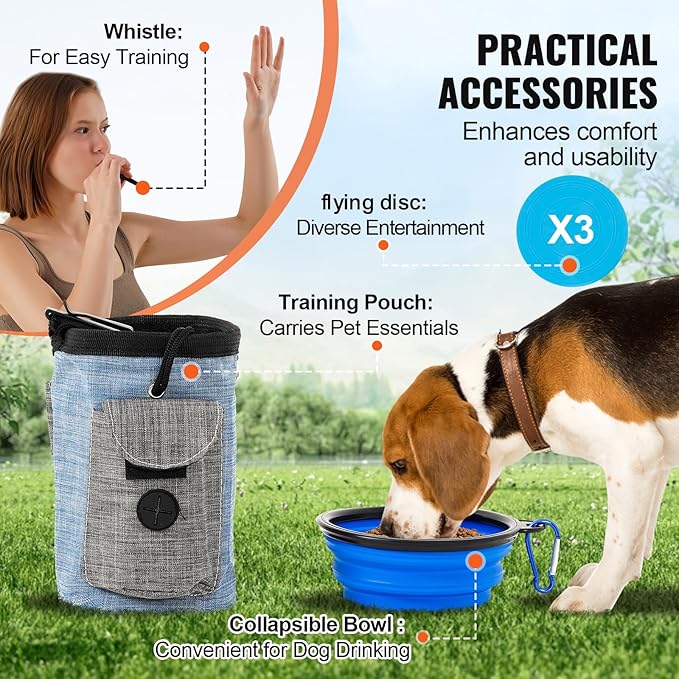 VEVOR Dog Agility Training Equipment, 13pcs Dog Agility Course Backyard Set, 2 Tunnels with Sandbags,Adjustable Hurdles,Weave Poles,Jump Ring,Pause Box, Puppy Obstacle Course Kit with Storage Bag