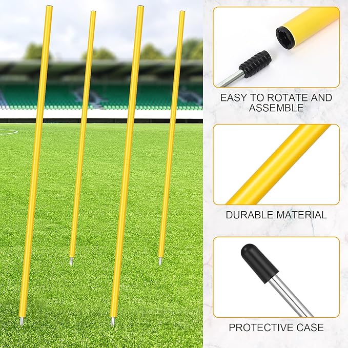 Blulu 5/10/30pcs Training Agility Poles 5ft Adjustable Soccer Training Poles Soccer Sticks Agility Equipment for Football Sport Football Speed