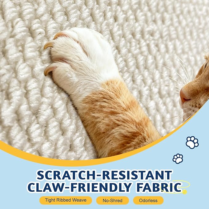 ENONCI Wall Corner Cat Scratcher | Cat Scratcher Wall Mounted with Faux Sisal & Carpet Pad, 23.6x11.8 Inch Furniture Protector for Indoor Cats to Protect Couches & Walls