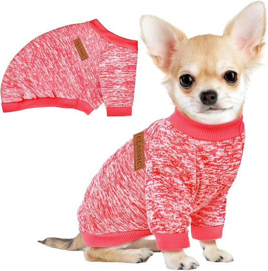 1 Pack Dog Sweaters for Small Dogs Girl Boy Winter Fleece Clothes Warm Soft Dog Sweatshirt Outfit for Dogs Cats Pet Apparel