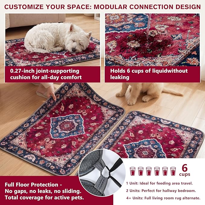 Washable Pee Pads for Dogs and Cats, 2 Pack Absorbent Thick Reusable Training Dog Pet Puppy Pads, Waterproof & Non-Slip Whelping Pads for Potty Training, Whelping, Playpen, Crate, Prevents Leakage