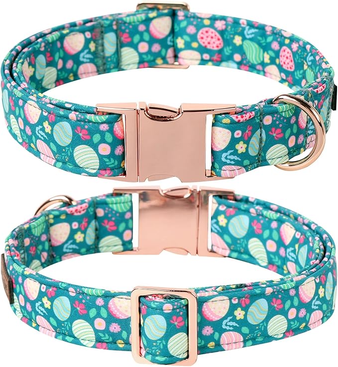 Lionet Paws Easter Dog Collar Bowtie, Adjustable Cotton Collar, Cute Dog Collar for Small Medium Large Dogs