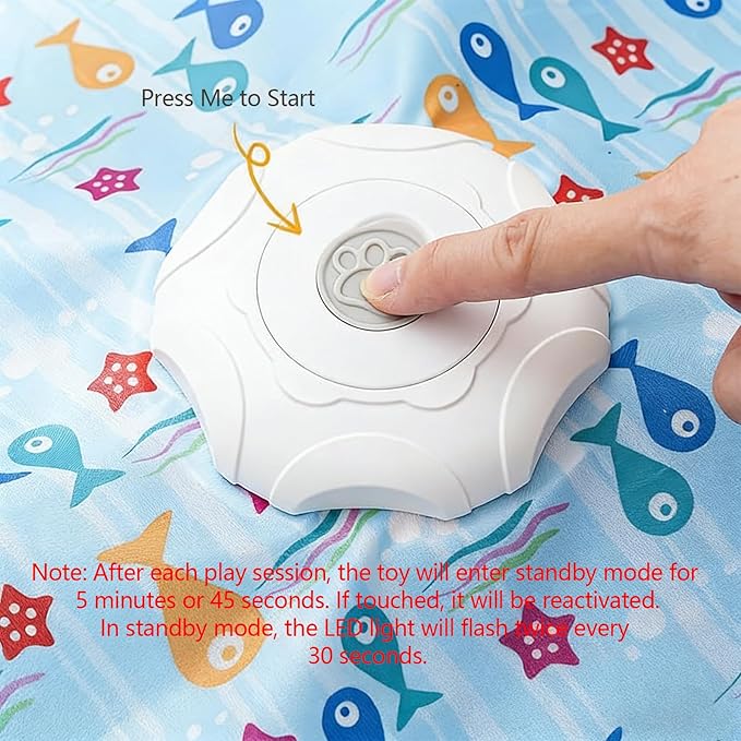 Automatic Interactive Cat Toy Hide and Seek Electric Toy with Feather Wand Bird Sounds Touch Activated USB Rechargeable Play Mat for Indoor Cats Self Play Exercise for Kittens and Cats